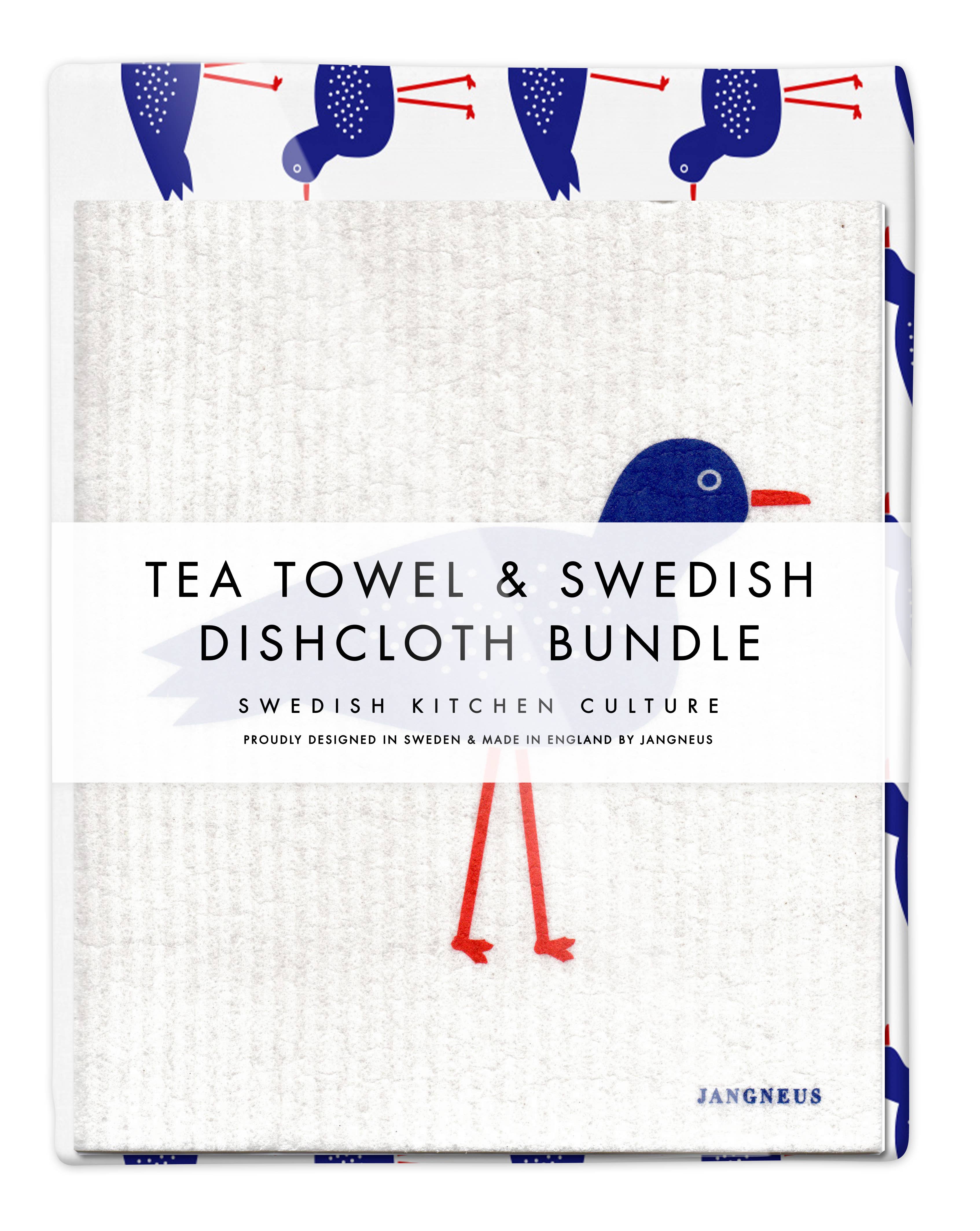 Esthetic Living - Vente Torchon - Ensemble de torchons et torchons suédois, oiseau, bleu