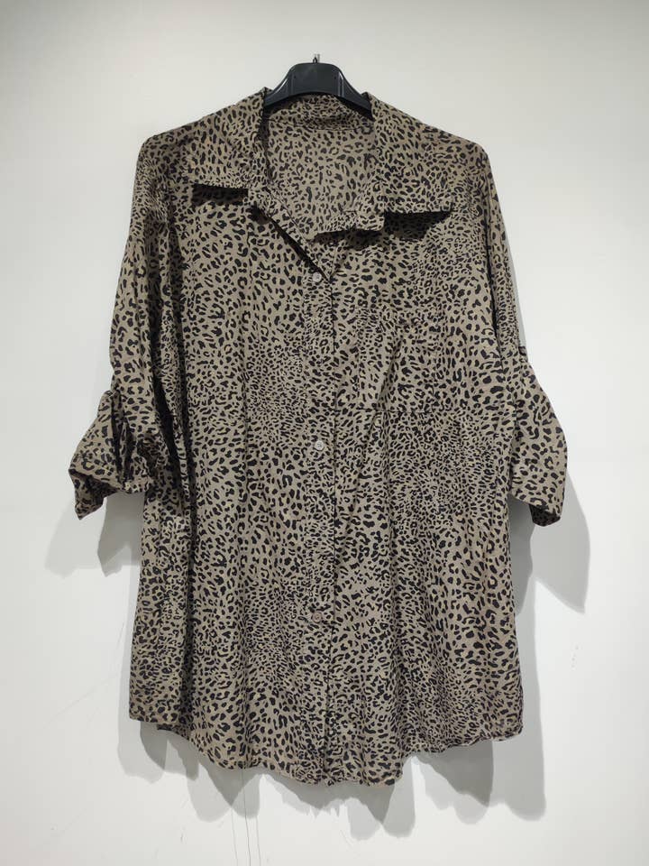 khaki blue jean camel chocolate beige taupe LISA Leo shirt - AH26 pack for wholesale on Faire6