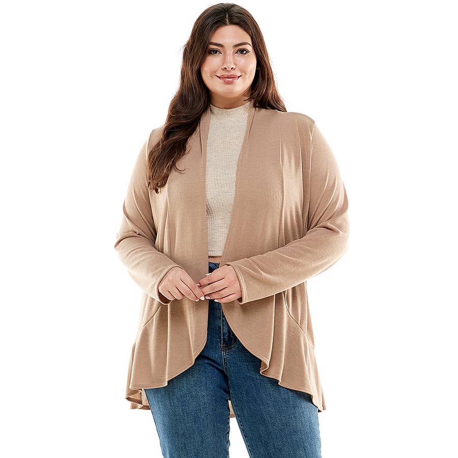 Azules Clothing – Großhandel Strickjacke – Damen – AJK-3016HCX-Plus-Damen-Strickjacke mit langen Ärmeln und Rüschen21