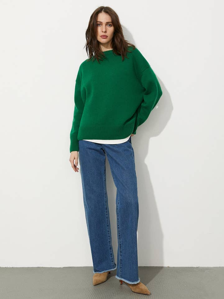 Marayn - Wholesale Knit Sweater - Women's - AutumnWinter Womens Loose Crewneck Pullover Sweater10