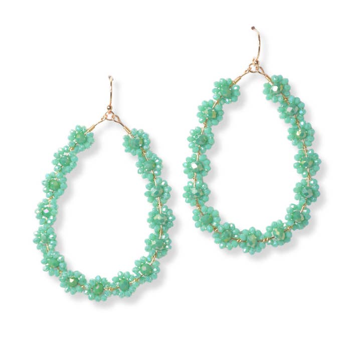 SOPHIA WHOLESALE - Wholesale Dangle Earrings - Dainty flower colorful and gold beaded teardrop ER