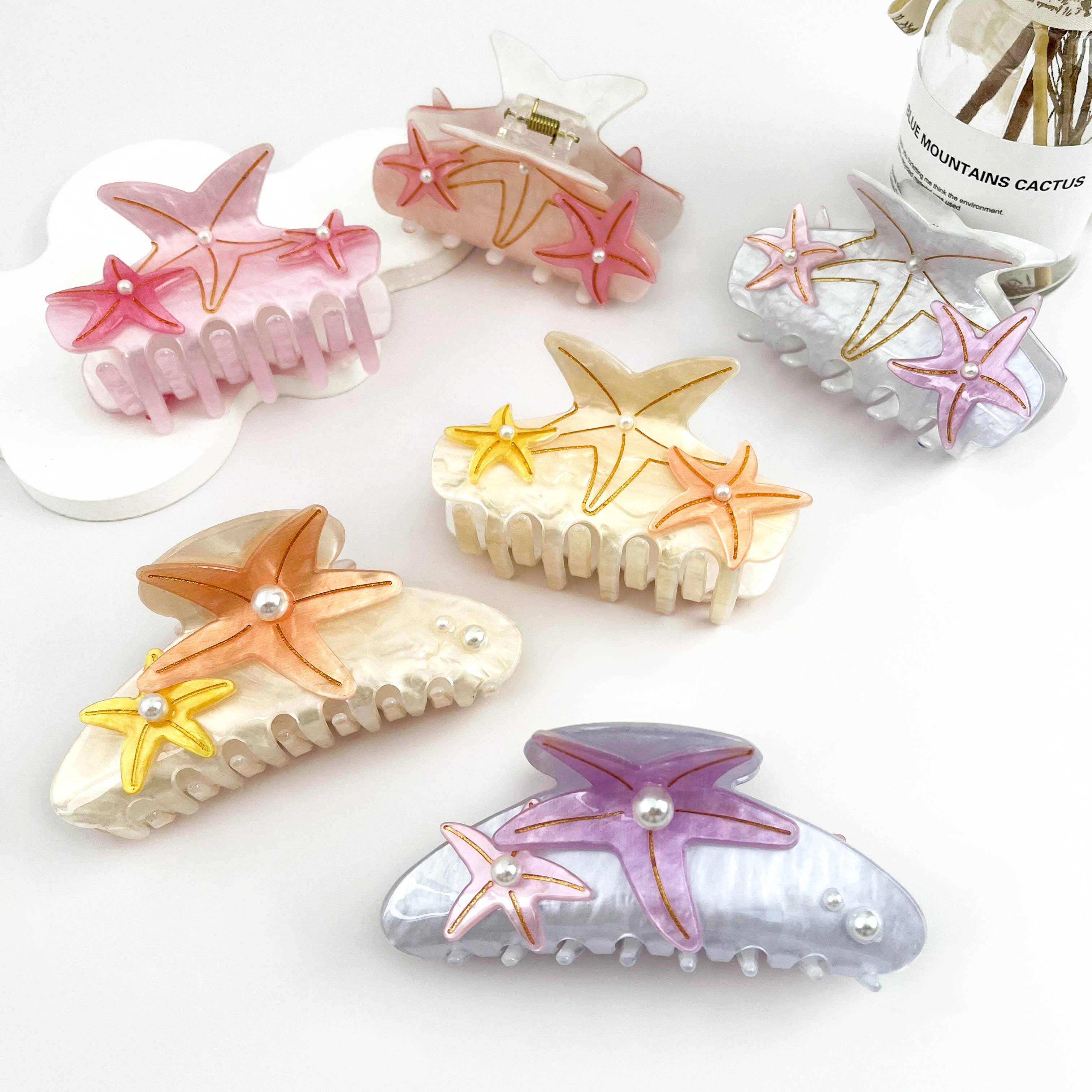 mildstyles - Wholesale Hair Clip - Women's - Iridescent Pearl Starfish Hair Claw Clip – Ocean Fantasy2