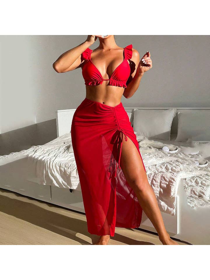 pinkblu02 – Biquíni - Mulher por atacado – Conjunto de Fato de Banho Sexy para Mulheres com Cor Sólida e Laço3