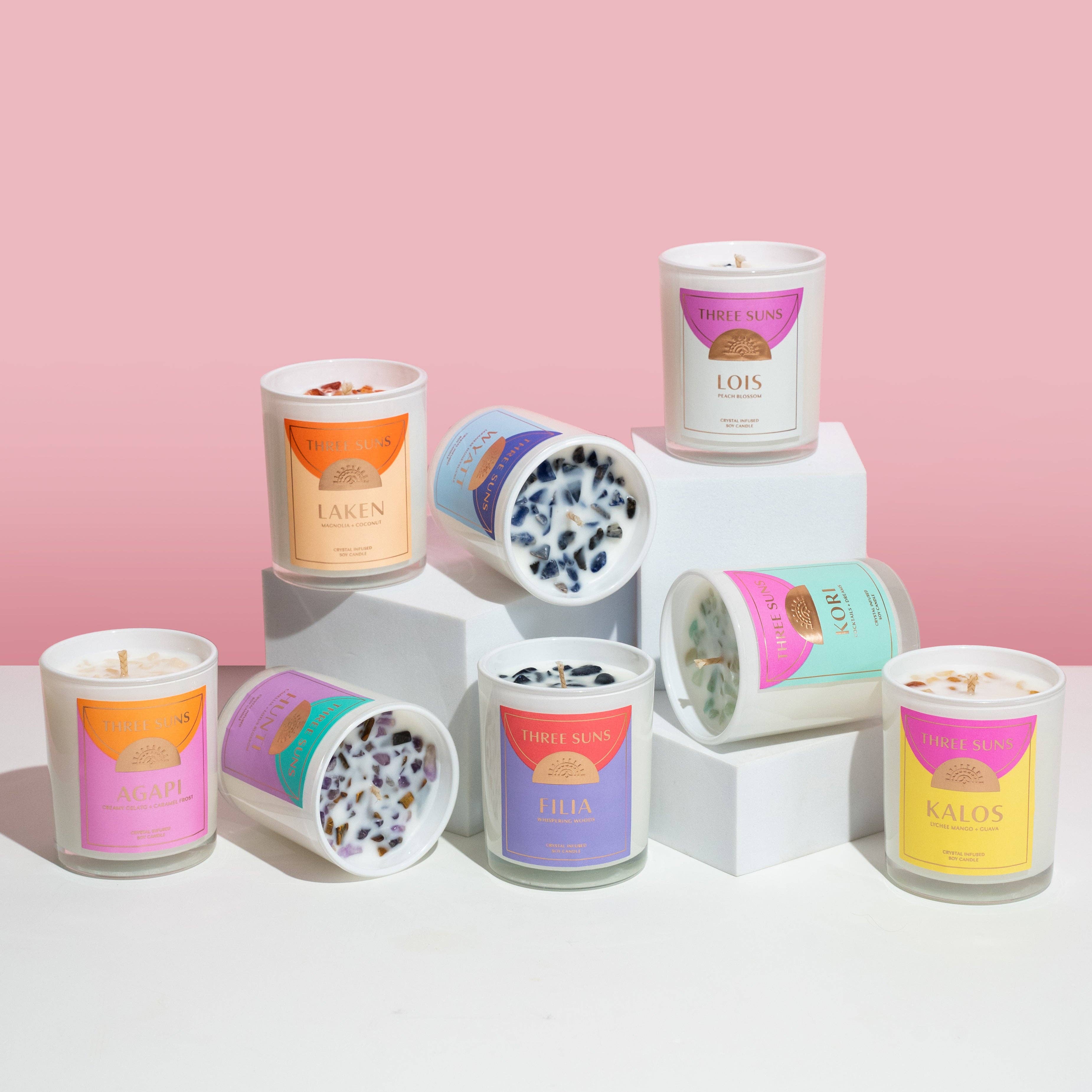 Three Suns - Wholesale Jar/filled candle - MINI Agapi' | Crystal Infused Candle of Love | Creamy Vanilla  Gelato & Caramel Frost1