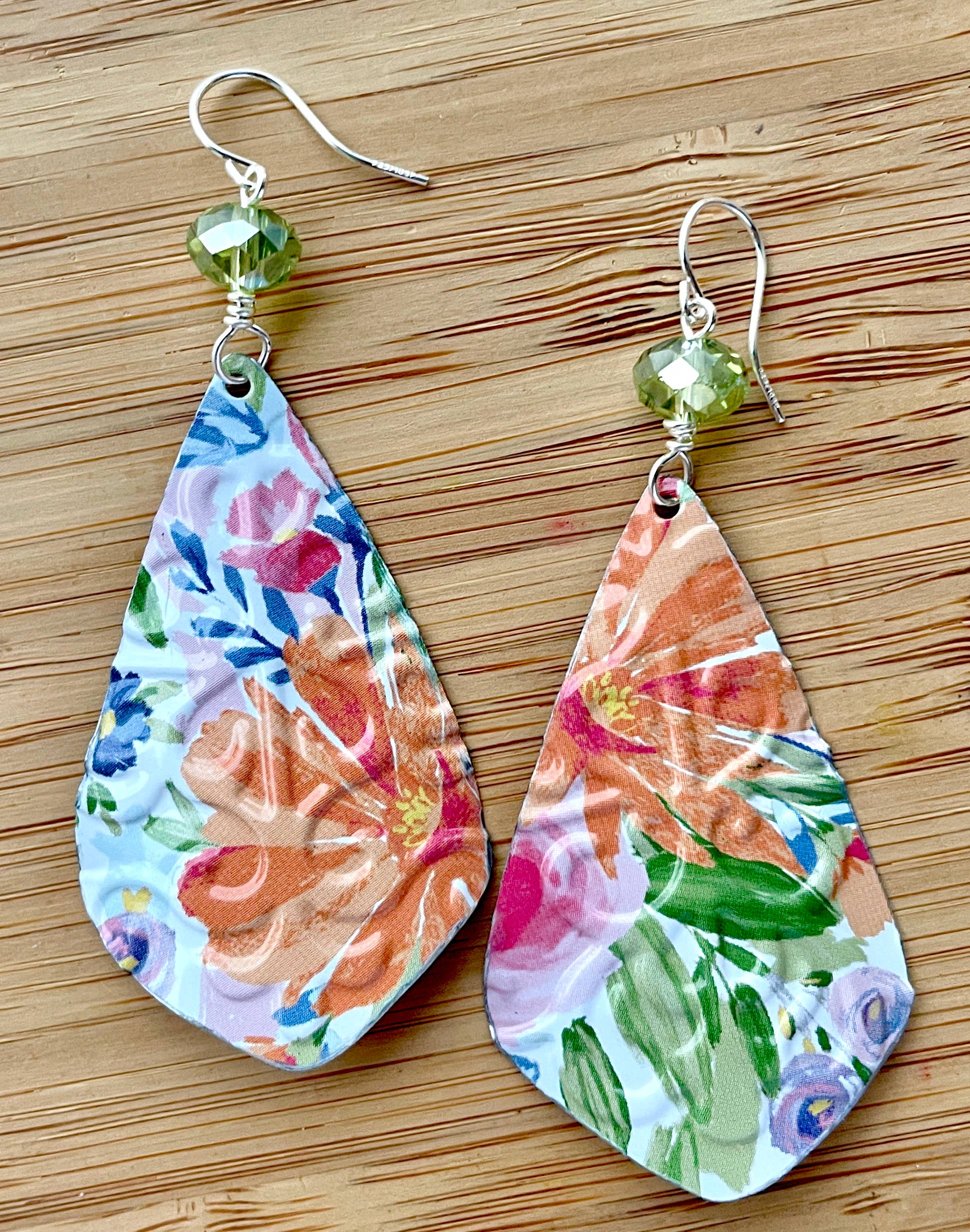 TTE Designs - Wholesale Dangle Earrings - Best Sellers - Set of 12 Recycled Vintage Tin Earrings 9