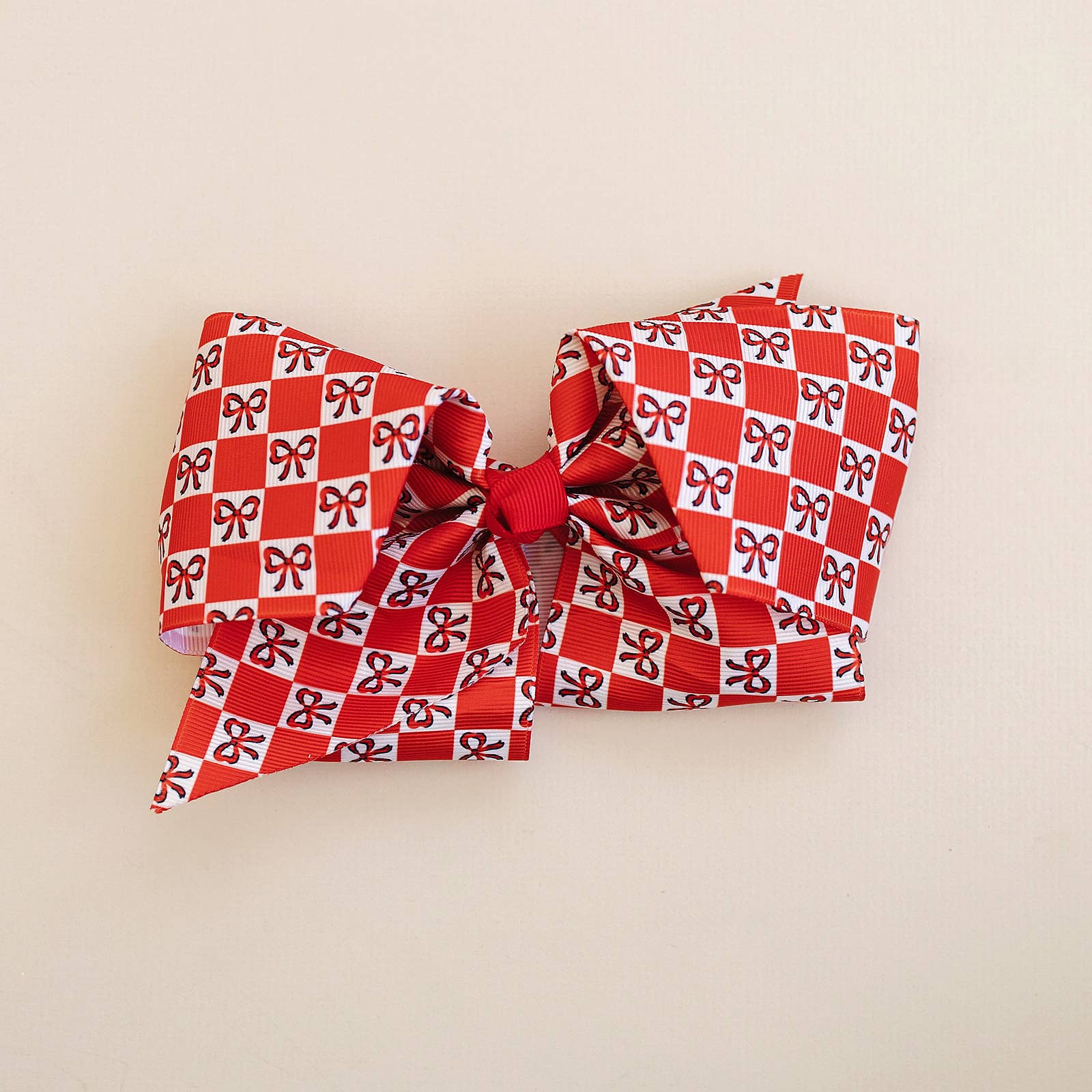 Golden Dot Lane - Vente Nœud pour cheveux – enfant - Noeud pour cheveux en gros-grain à carreaux rouges de 7 pouces