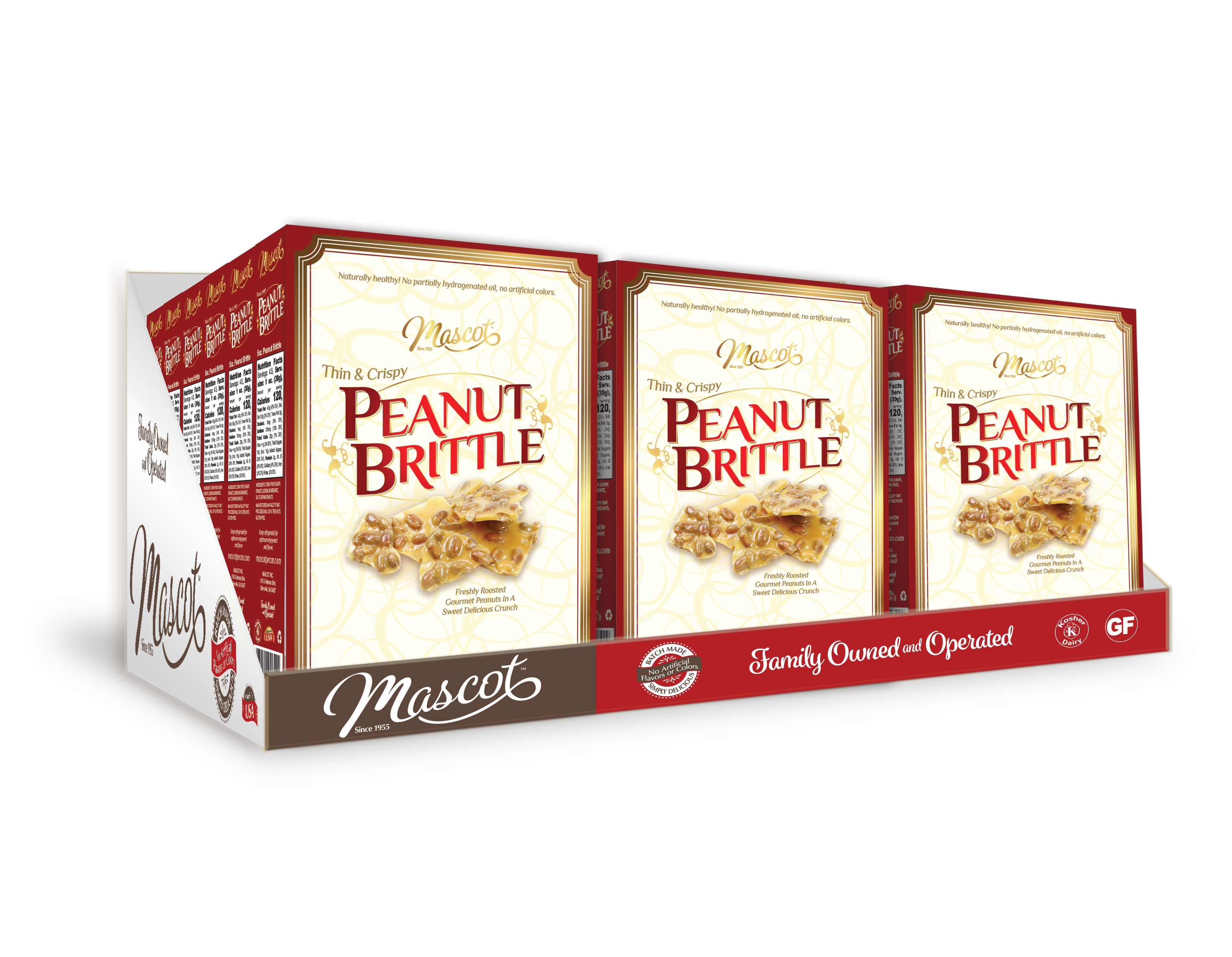 Mascot Pecan - Wholesale Brittle - Thin & Crispy Peanut Brittle - 24 Count Display2