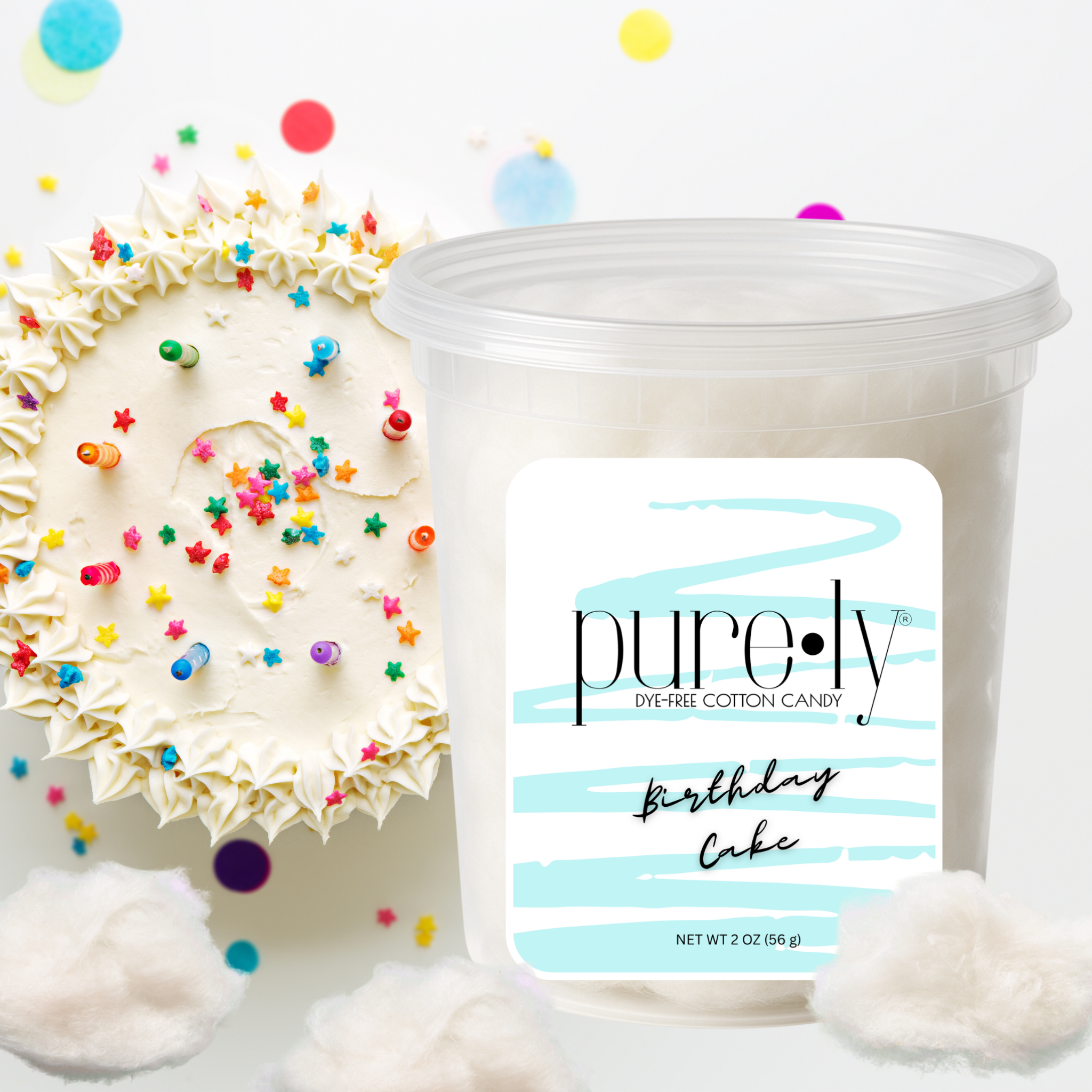 Purely Cotton Candy - Vendita all'ingrosso Zucchero filato - Torta di Compleanno al Gusto di Zucchero Filato Senza Coloranti 2 oz Tubo3