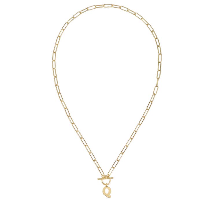 Toggle Initial Necklace in Gold for wholesale on Faire28