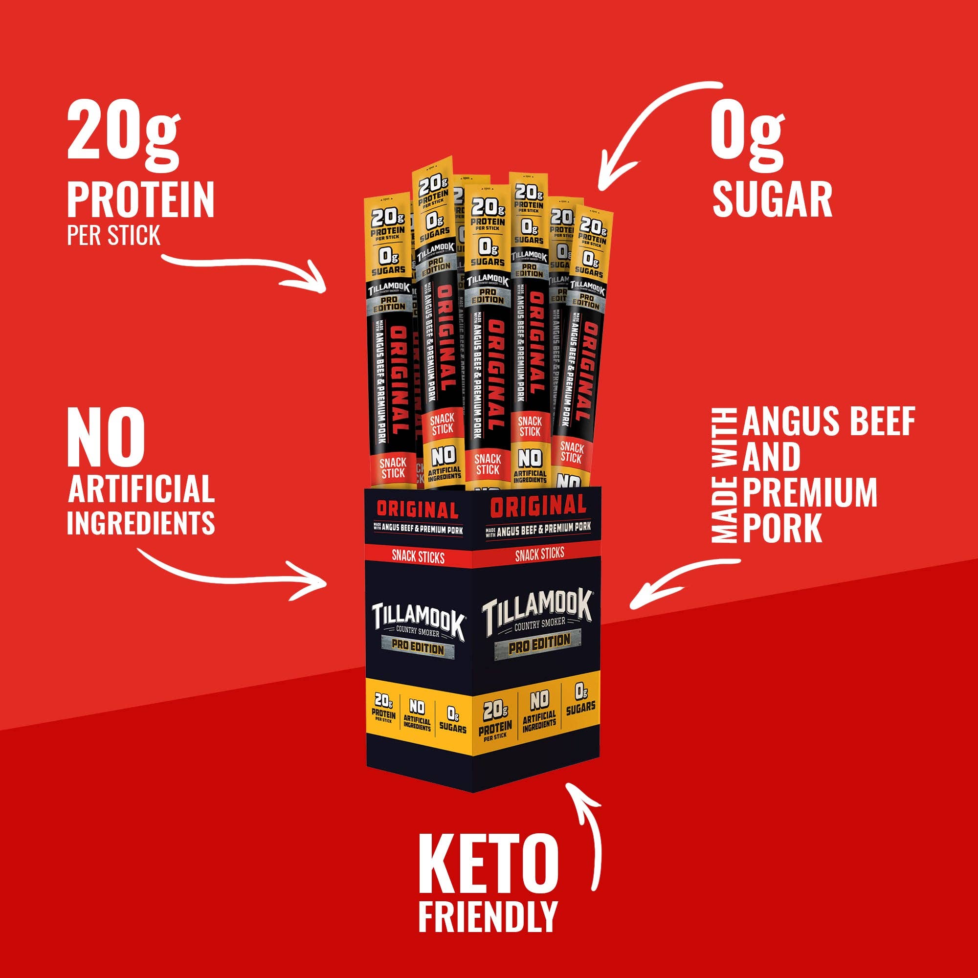 Tillamook Country Smoker - Wholesale Jerky - Zero Sugar Meat Sticks | PRO Edition Original2