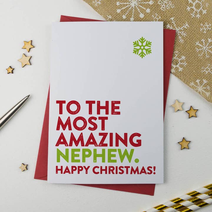 Amazing Nephew Christmas Card for wholesale by A is for Alphabet Ltd