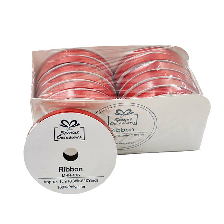 Angels Craft - Wholesale Ribbon - Gift Wrapping - Satin Ribbon 0.4" x 10 Yards Set of 12 (Available 8 colors)2