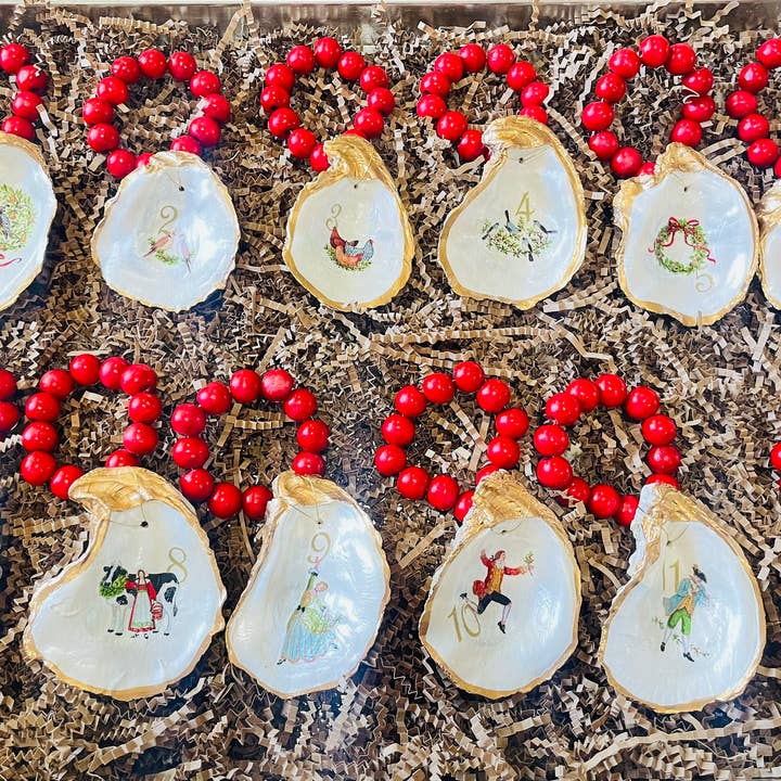 Shells by Shea – Engroshandel Servietring – 12 dage af jul serviet ring sæt, Beaded Servietringe,2