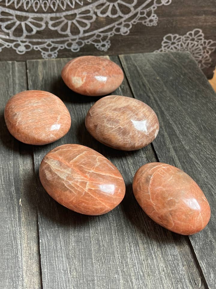 Moonstone Palm Stone, Crystal Worry Stone for wholesale by Tumbledshop