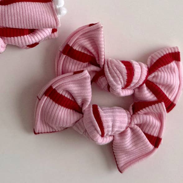 Fermagli BloomCLIPS a coste rosso + rosa o fascia in nylon per la vendita all'ingrosso da parte di Bloom Headwraps