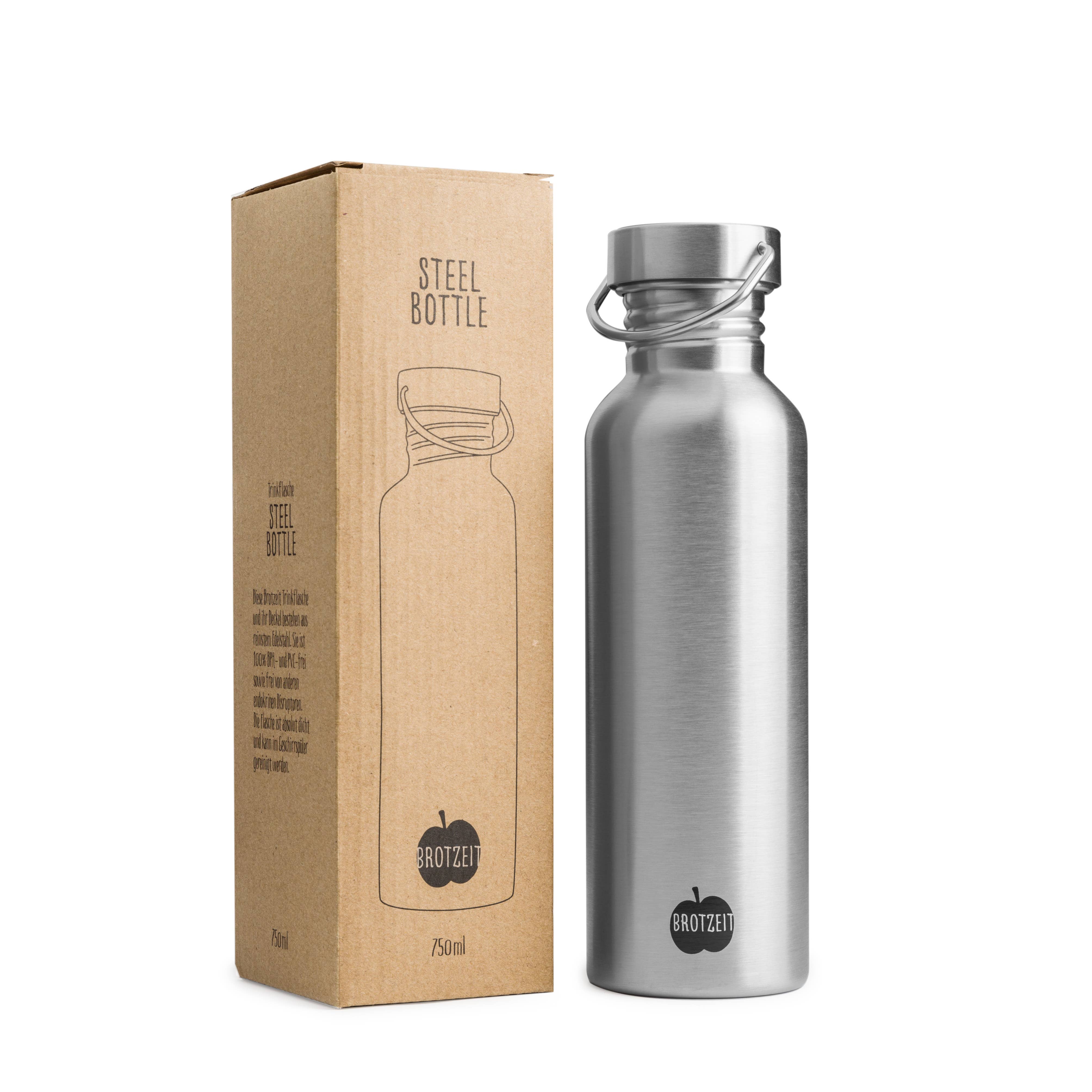 Brotzeit - Wholesale Water Bottle - Brotzeit drinking bottle made of stainless steel plastic-free BPA-free in 33