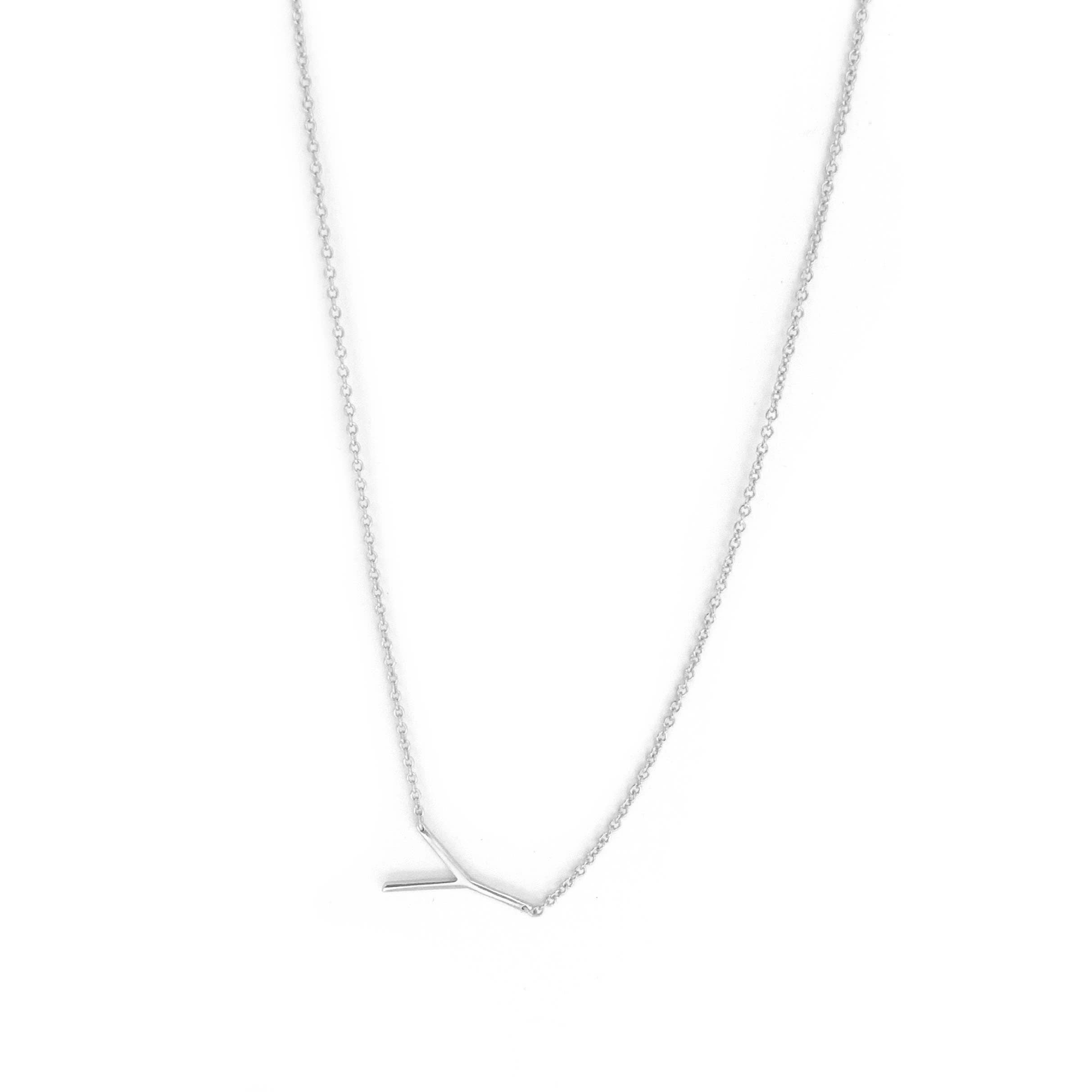 Marlyn Schiff - Wholesale Pendant/Charm Necklace - sterling silver sideways initial necklace10