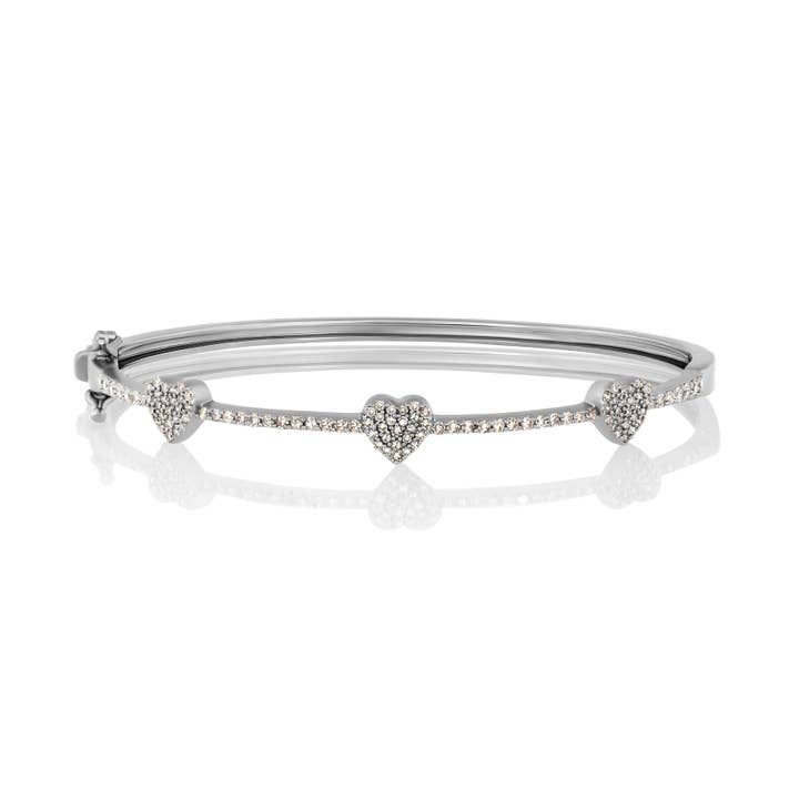 drievoudig hart diamanten armband voor wholesale door Ela Rae Jewelry Llc.