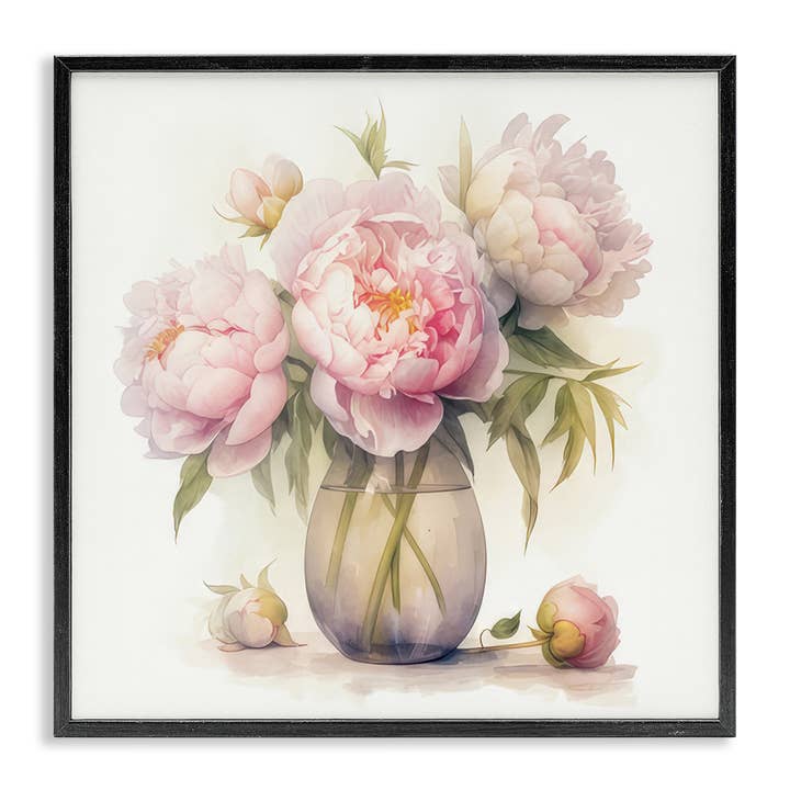 Art encadré de pivoines roses charmantes pour la vente par Stupell Industries