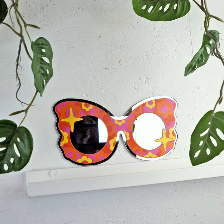 Printed Weird - Wholesale Wall mirror - 70s Retro Flower Sunglasses2