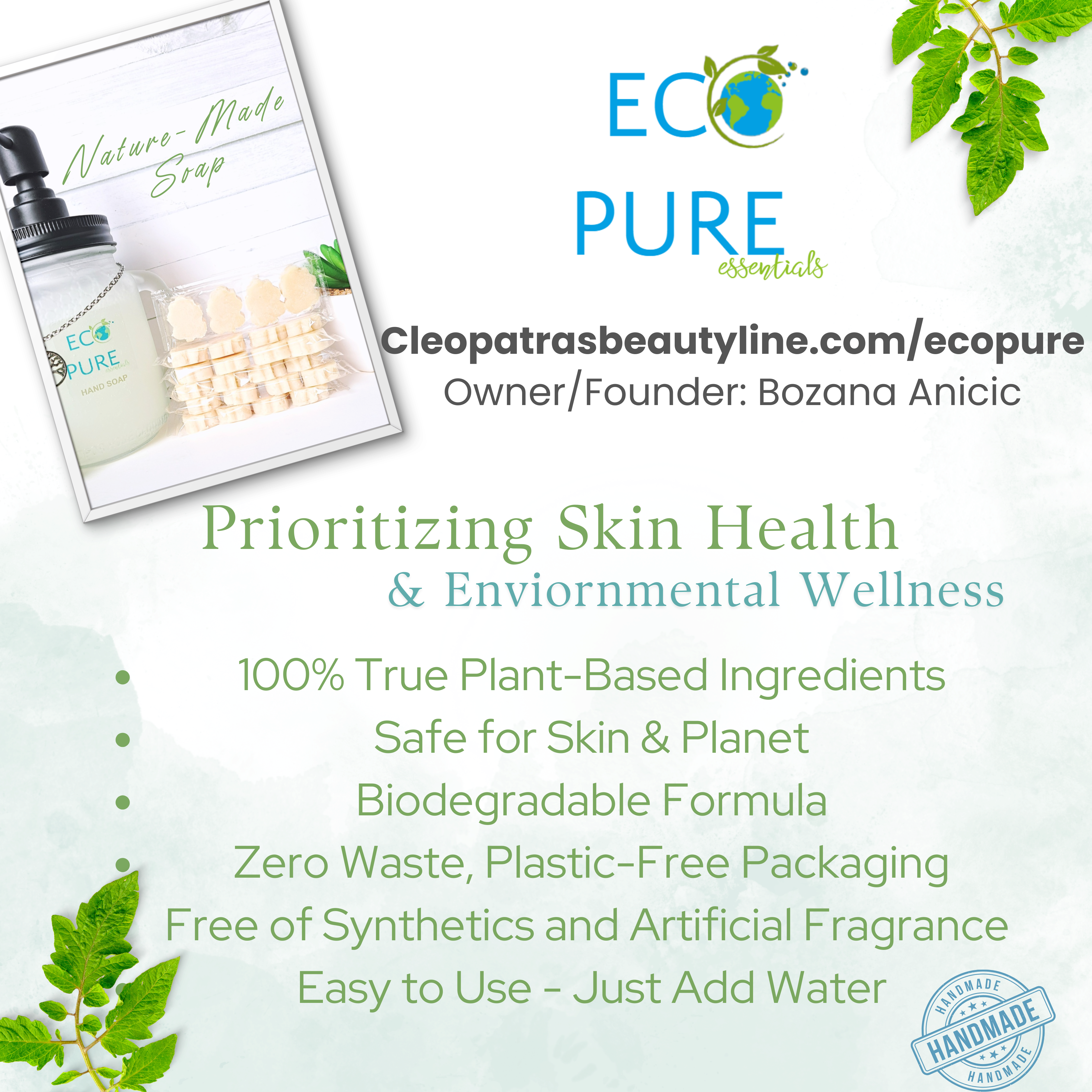 EcoPure Essentials - Wholesale Hand Soap/Wash - EcoPure Essentials Natural Hand Soap Refills 4 pack1