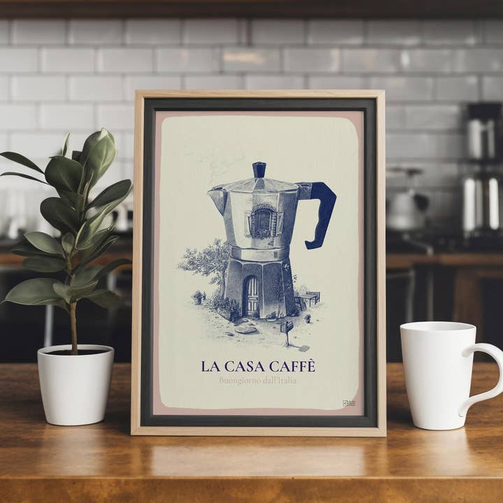 le murmure des murs - Venta al por mayor Pósteres - Póster decorativo de pared con cafetera italiana vintage