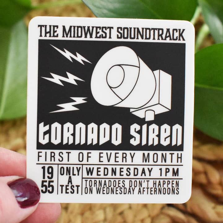 Tornado Siren Sticker for wholesale by Wild North Co