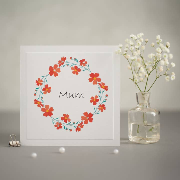 Carte de vœux floral orange pour maman - PRINTEMPS 022 pour la vente par Mrs Lovesy