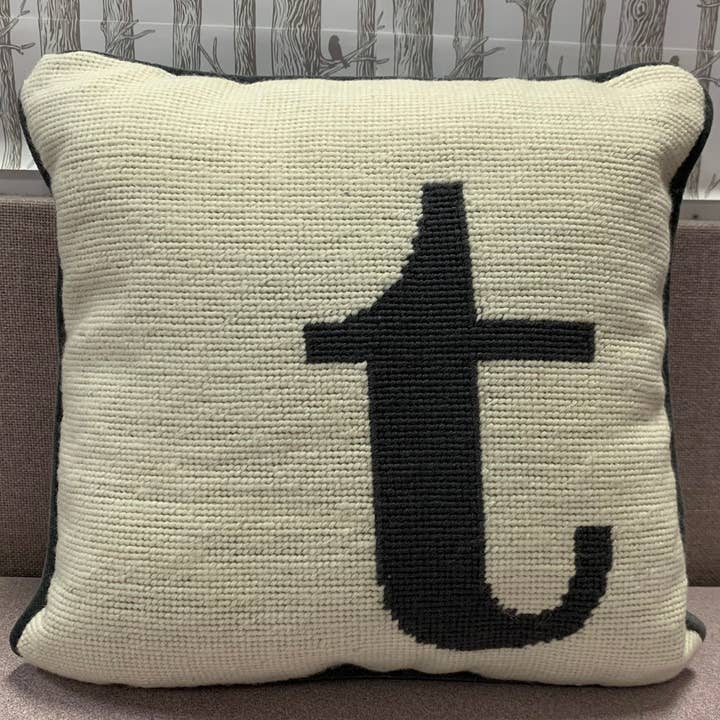 Peking Handicraft - Wholesale Throw/Decorative Pillow - Monogram Letters Needlepoint Pillow9