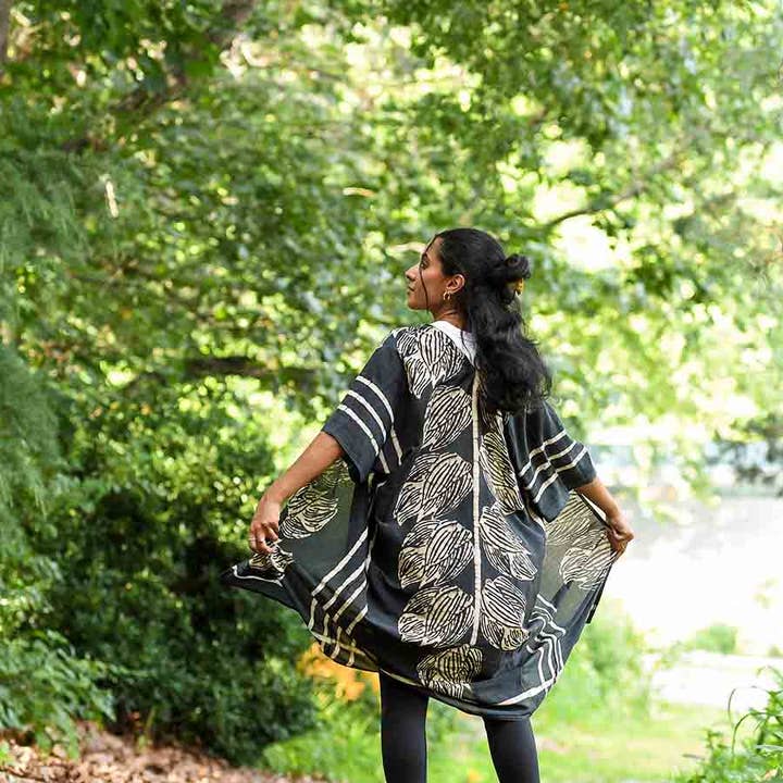 Kimono/pretó túnica lounge com estampa jungle por atacado de Ichcha