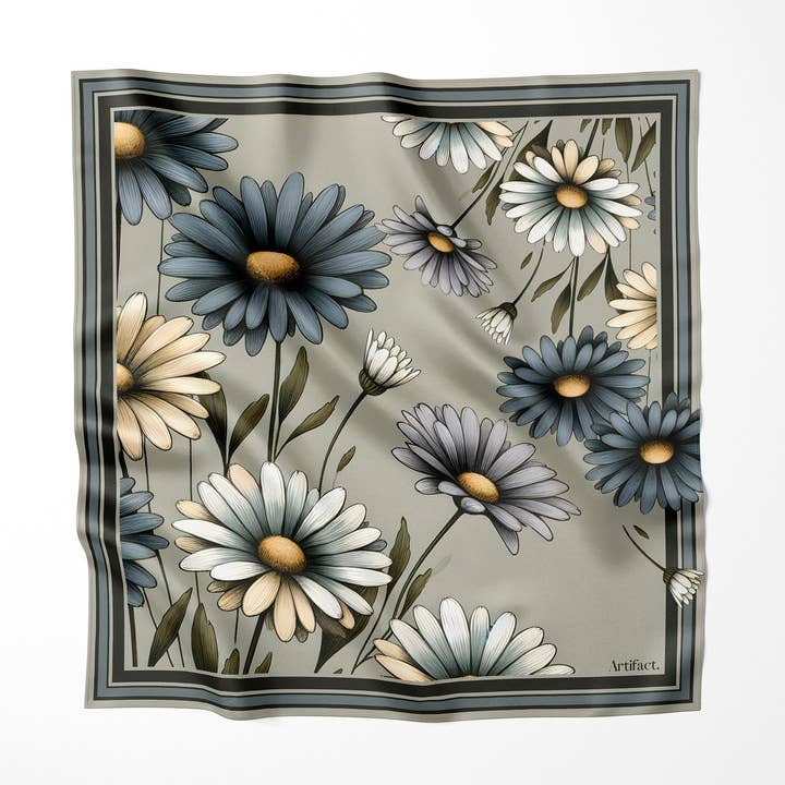 Dusk Bloom: Square Silk Scarf for wholesale by Artifact.