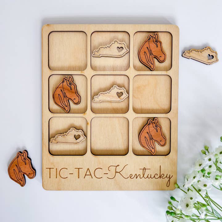 Kentucky State Gift - Gioco KY Tris - Personalizzabile per la vendita all'ingrosso da parte di Birch House Games & Gifts