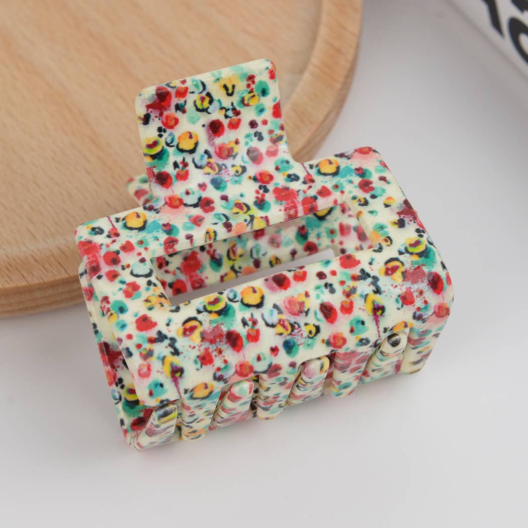 TheDivaSoap – Großhandel Haarclip – Damen – Quadratischer Haarklammer aus Azetat mit buntem Aufdruck, umweltfreundlich11