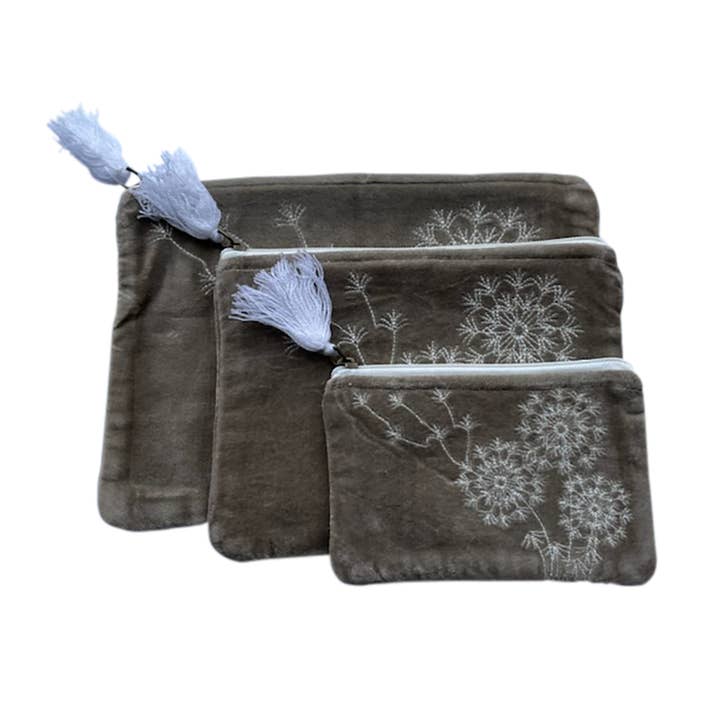 Beige Velvet Dandelion Set of 3 for wholesale by Chloe & Lex