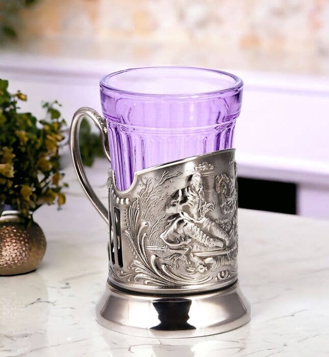 STP - Wholesale Drinking Glass/Cup - Lilac Stackable Faceted Glasses for Drinks - Set of 43