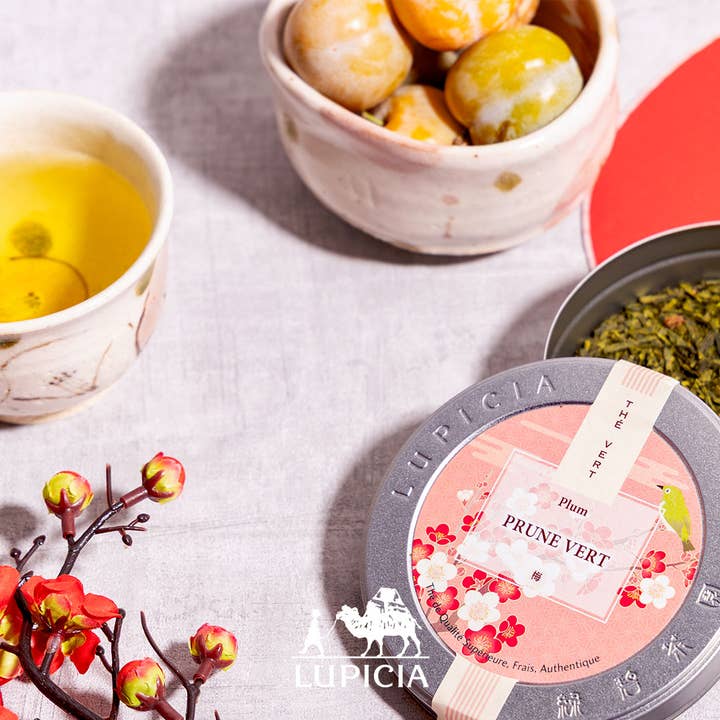 GREEN PLUM - 50 g Dose - Grüner Tee mit japanischer Pflaume für den Großhandel von LUPICIA