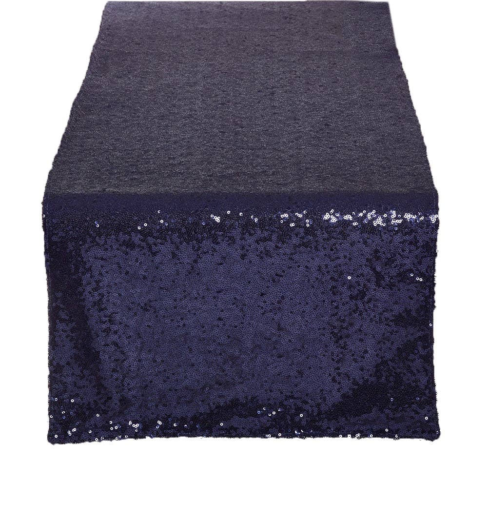 Fennco Styles – wholesale Table runner – Navy Blue Shimmering Sequin Party Even Table Runner1