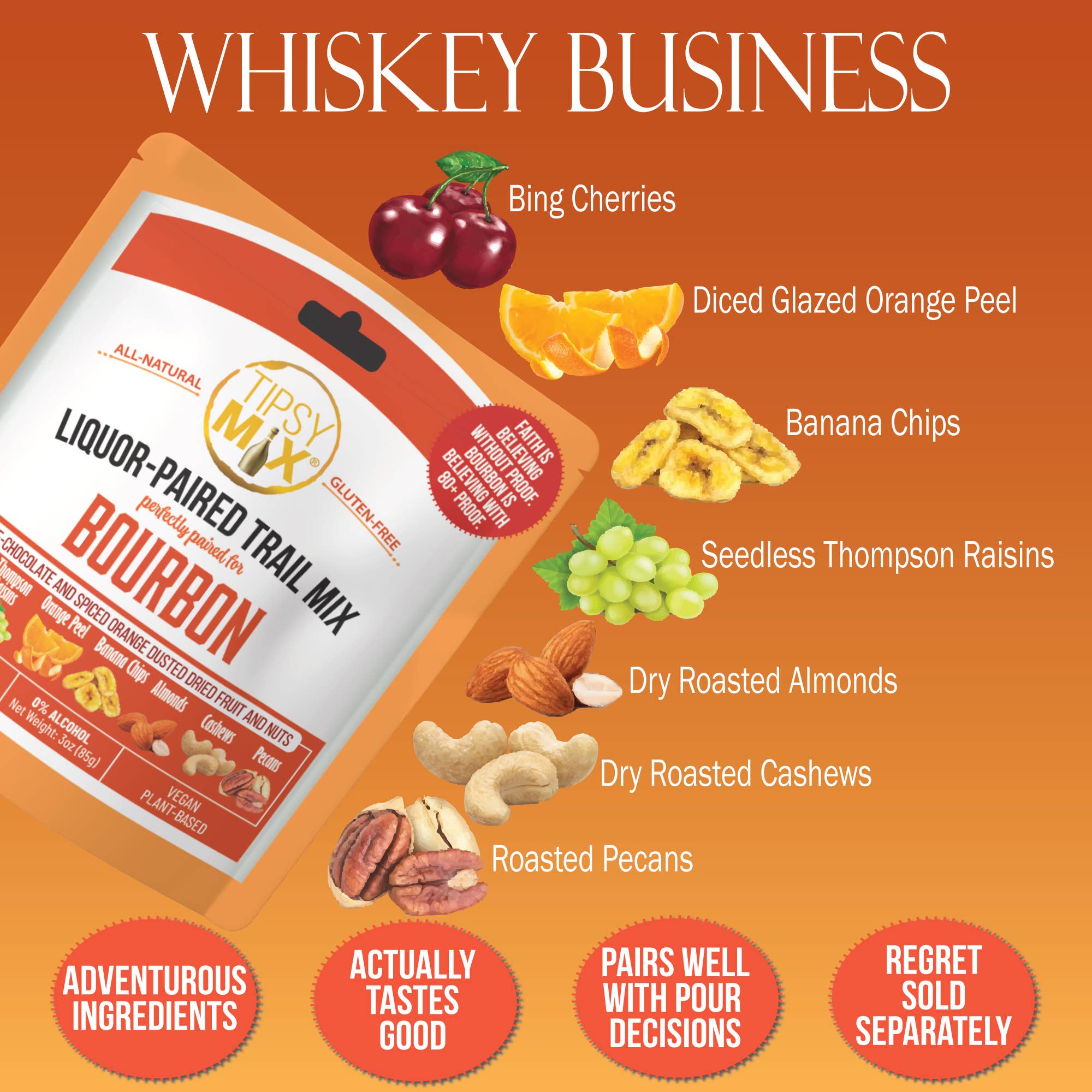 Tipsy Mix - Wholesale Trail Mix - 12. Wine & Liquor Paired Trail Mix MIXED CASE OF 610