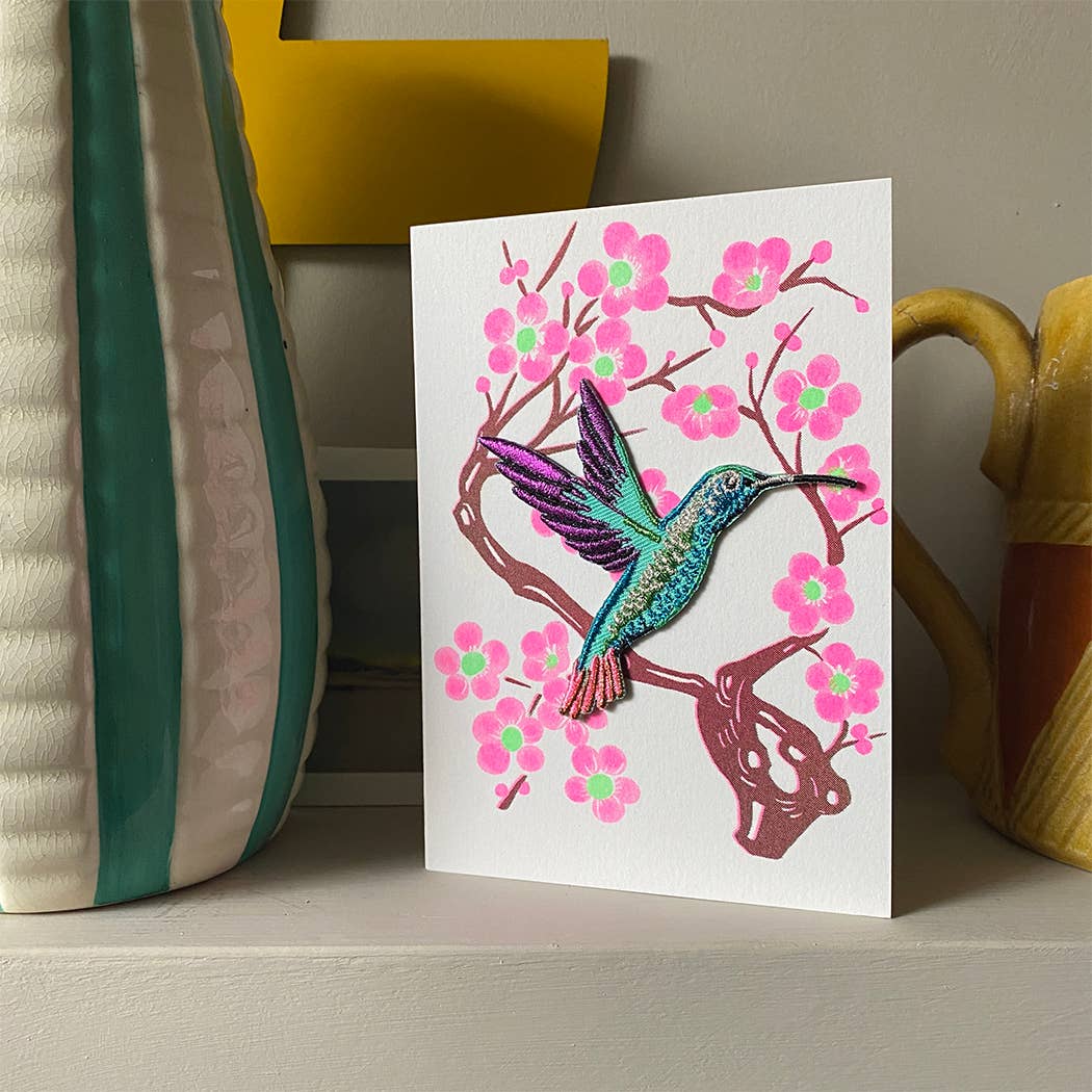 Petra Boase Ltd (US Duties Paid) - Vendita all'ingrosso Biglietti di auguri generici - Carte Riso Papercut (confezione da 6) termoadesive a forma di colibrì1