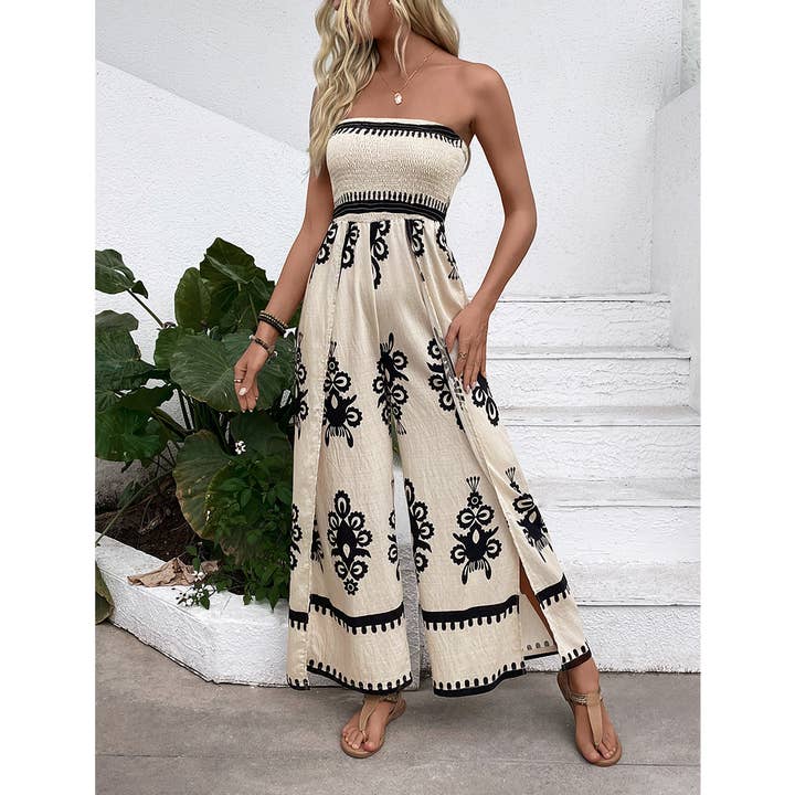 Albaricoque Mono sin tirantes con estampado clásico de verano BFZY1427 de venta al por mayor en Faire0