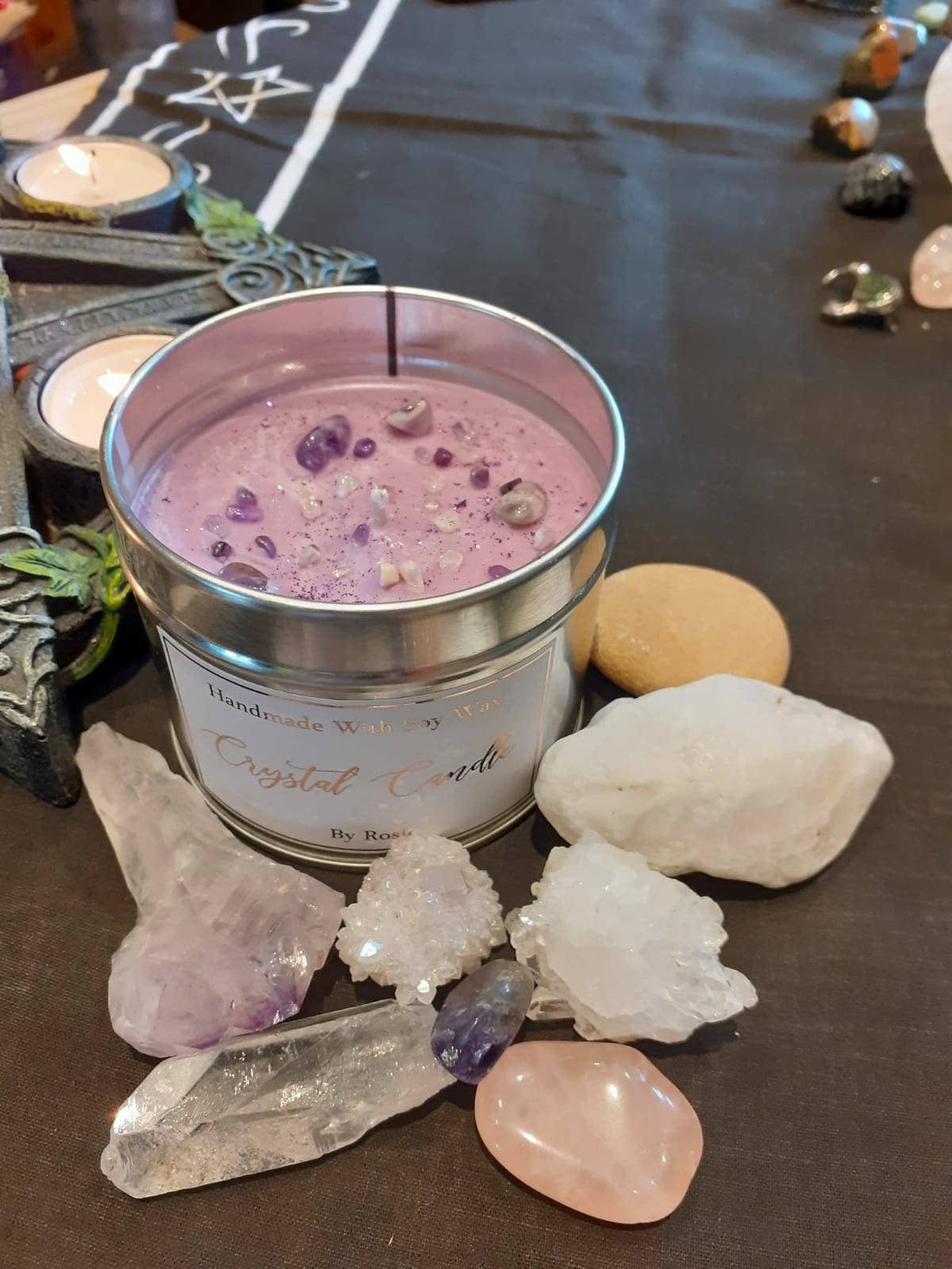 Cosy Rosie Candles - Wholesale Travel Candles - Amethyst Crown Chakra Candle Sandalwood Scented Purple3