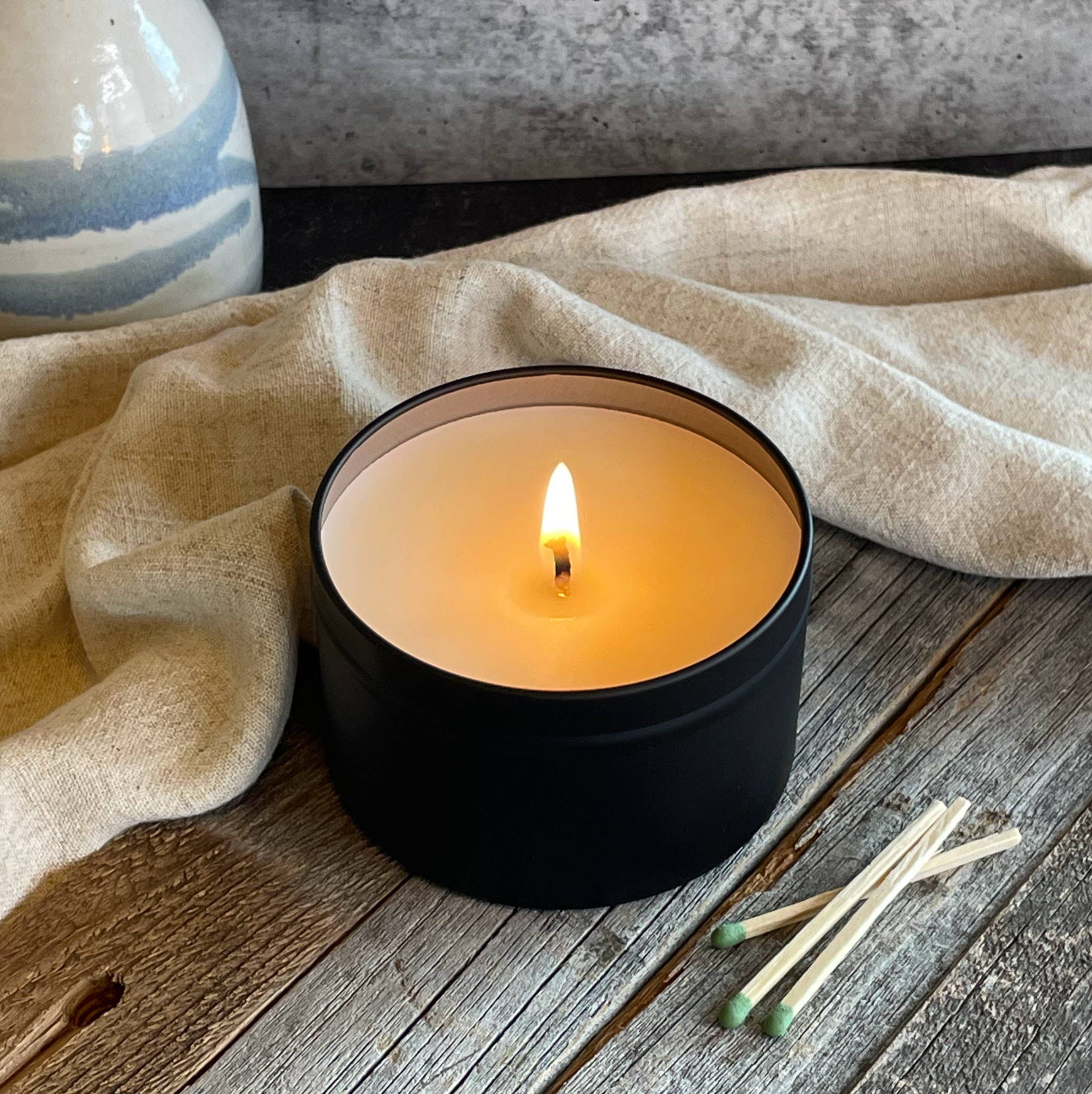 Pine and Sage Candles - Wholesale Travel Candles - Backroads-6 oz. Black Matte Candle Tin3