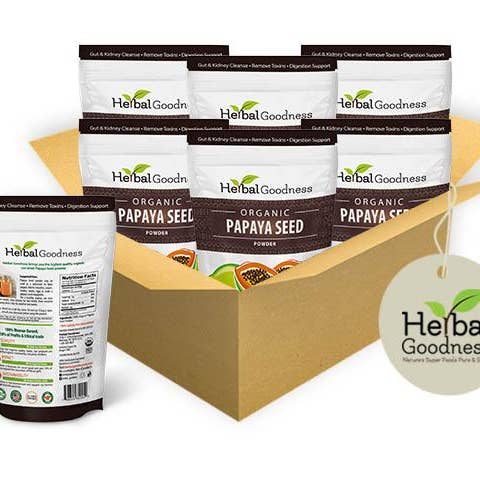 Herbal Goodness - Wholesale Protein/superfood powder - Papaya Seed Powder - Organic 4oz - Detox, Kidney & Digestion - Herbal Goodness1