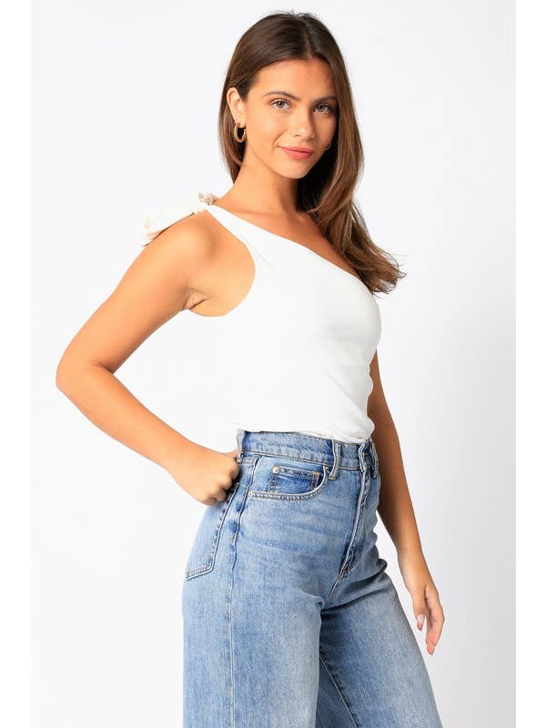 Olivaceous - Wholesale Knit Top - Women's - One Shoulder Top2