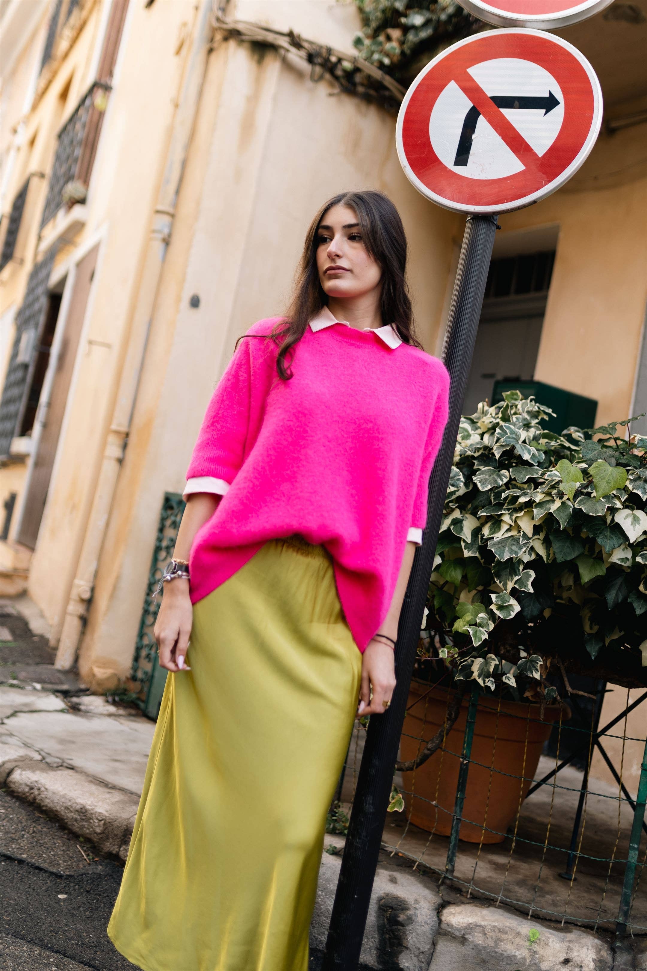 Cecile Wang - Wholesale Skirt - Women's - Fluid mid-length satin skirt DB820614