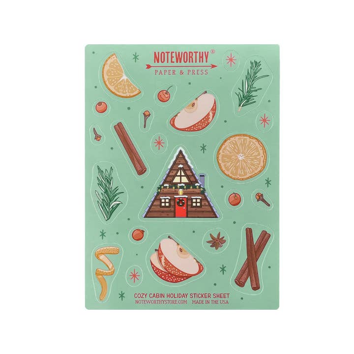 Foglio di Adesivi Vacanza in Accogliente Baita per la vendita all'ingrosso da parte di Noteworthy Paper & Press