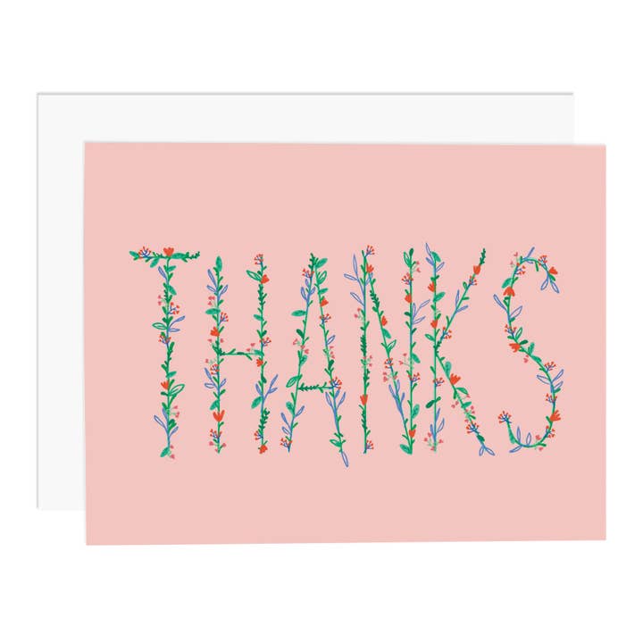 Ramus & Co. - Wholesale Thank You Card - Thanks Pink Greeting Card