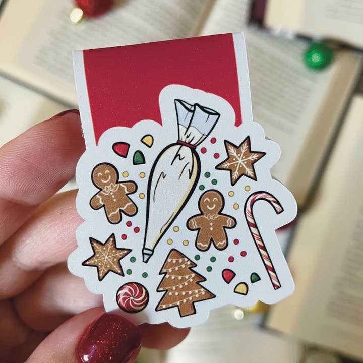 Gingerbread cookies magnetic bookmark for wholesale by The Peachy Polka Dot
