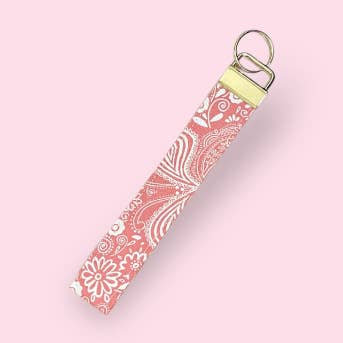 Denudare Shop - Wholesale Lanyard - Women's - WRISTLET LANYARD - PINK BUTTERFLIES & WILDFLOWERS