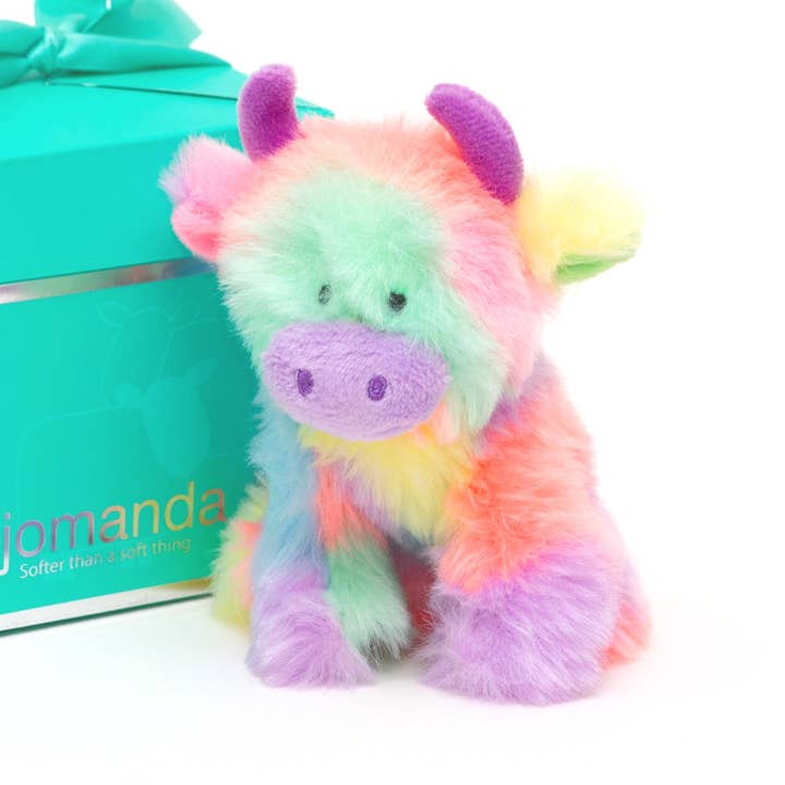 Jomanda Soft Toys & Accessories – wholesale Stuffed/plush toy – Kids & baby – Highland Cow Soft Plush Toy Mini Rainbow 13CM